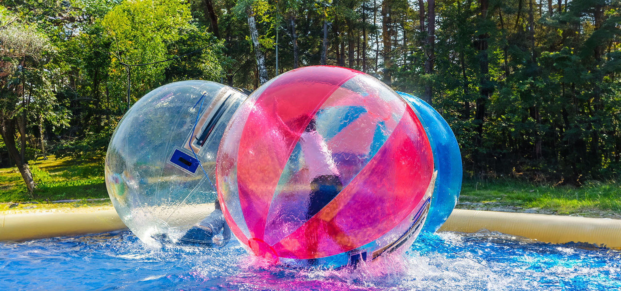 Aqua Ball in the waterpark on the Baltic Sea